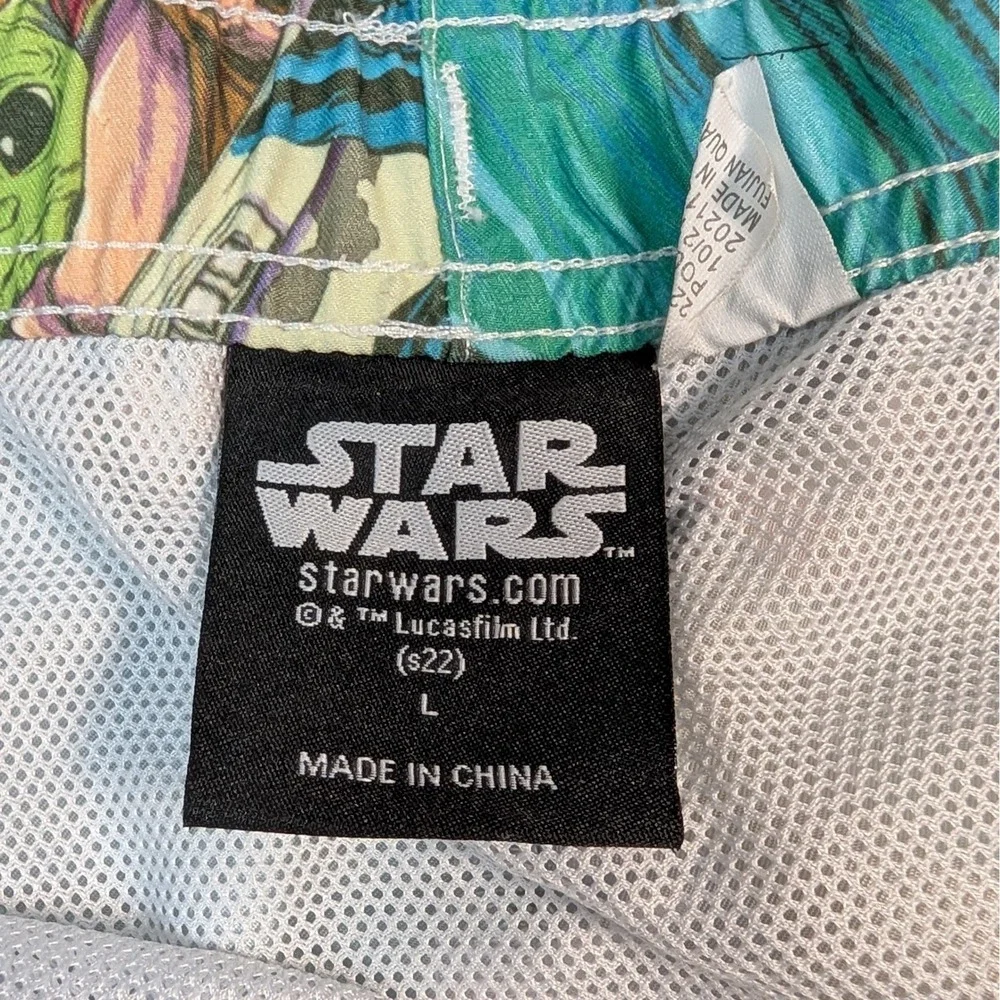 Star Wars Baby Yoda‎ Swim Trunks Tropical Print Swim Shorts L
